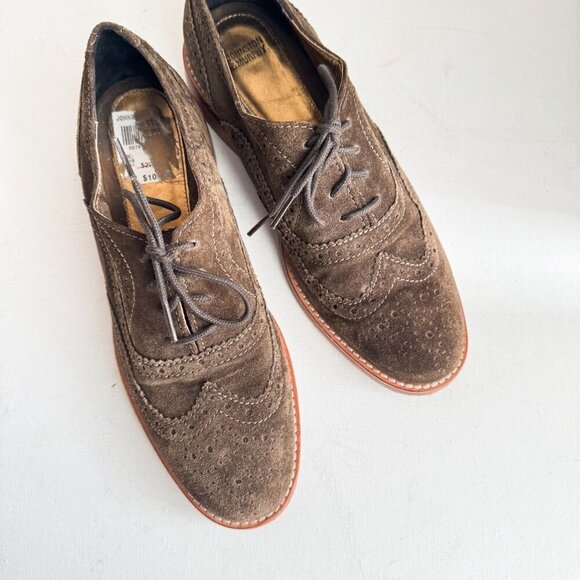 Johnston and Murphy Brown Suede Lace up Loafers 9 - Picture 4 of 9